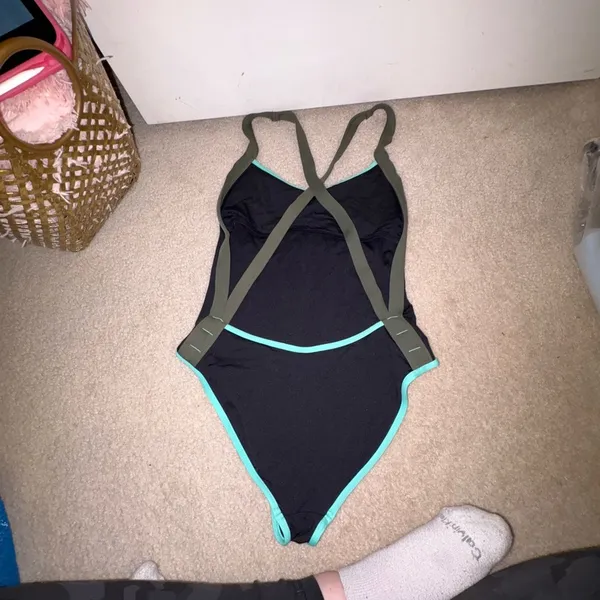 L*Space Black Swimsuit with Aqua Trim - Image 3