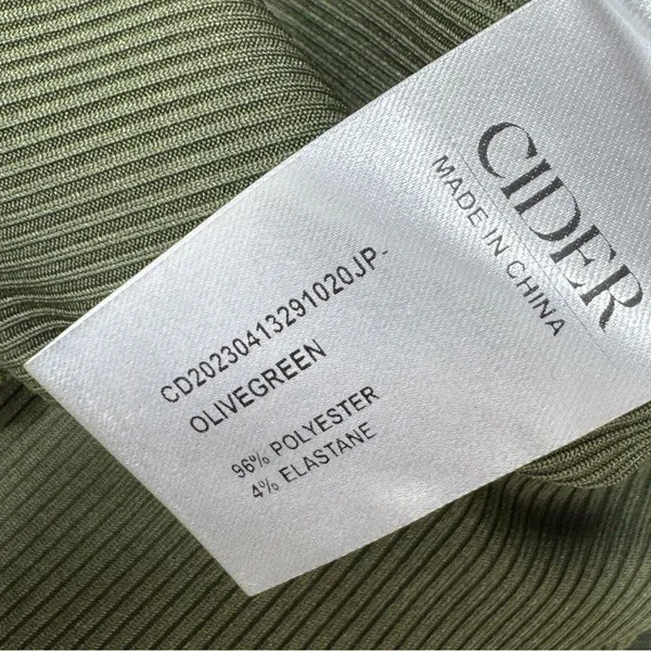 Cider Jumpsuit Square Scoop‎ Neck Wide Leg Short Sleeve Olive Green 0XL 12 14 - Image 12