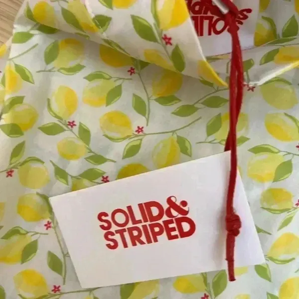 NWT SOLID & STRIPED Corey Pareo Coverup Wrap Skirt Cotton Lemon Print Yellow S - Image 4