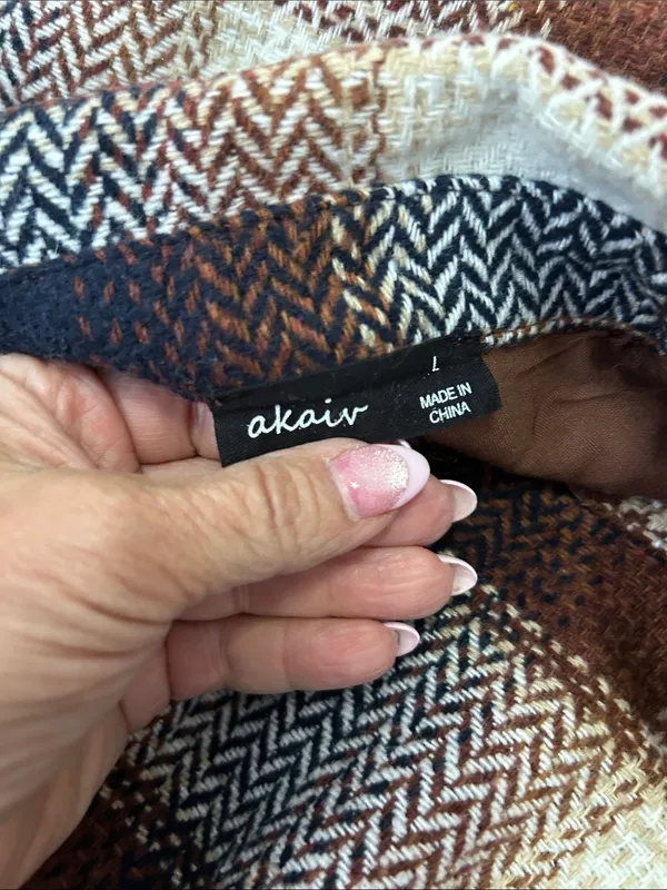 Akaiv Oversized Plaid Shacket - Image 7