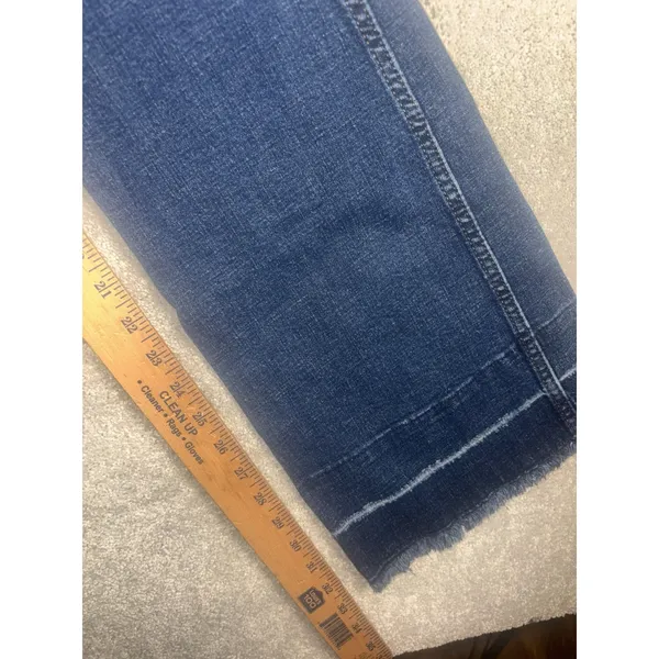 Women's Wrangler Retro Flare Jeans 27x32 High Rise Trouser Boot Cut Raw Hem - Image 10