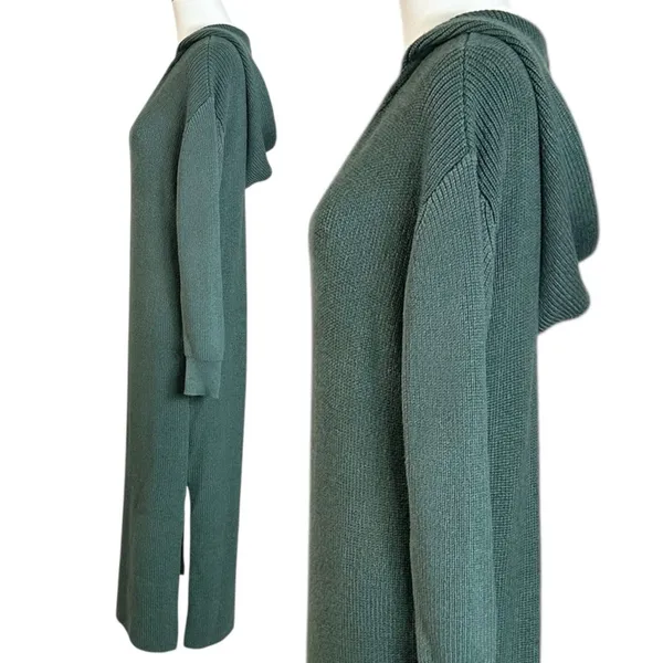 Free People Beach Free-est Claudia Hooded Sweater Midi Dress in Dried Pine Small - Image 5