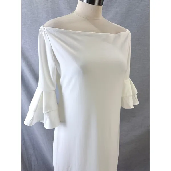 Metamorphosis Girl White Off-Shoulder Ruffle Sleeve Maxi Dress 2XL - Image 6