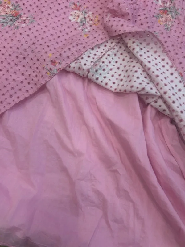 LoveShackFancy Aventi Eyelet Floral Maxi Skirt Pink Parade Romantic Size 10 New - Image 5