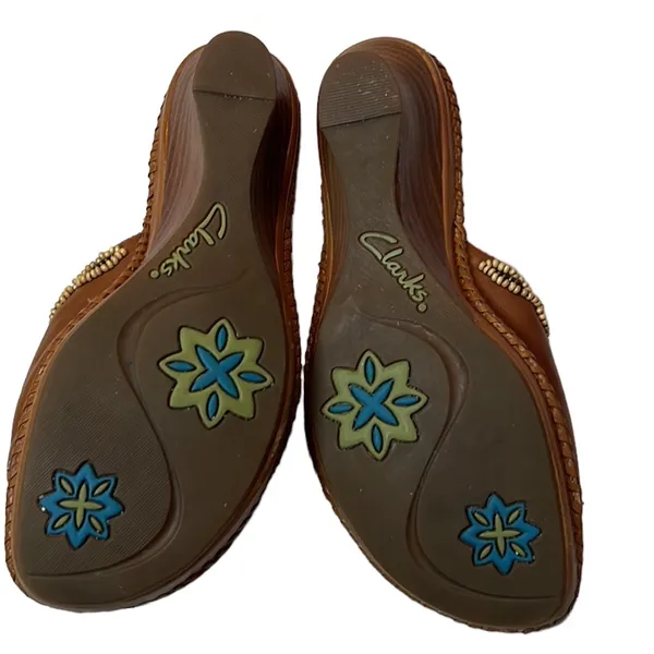 Skechers Clarks Artisan‎ Empress Beaded Slip-On Wedge Sandals Size 7 - Image 6