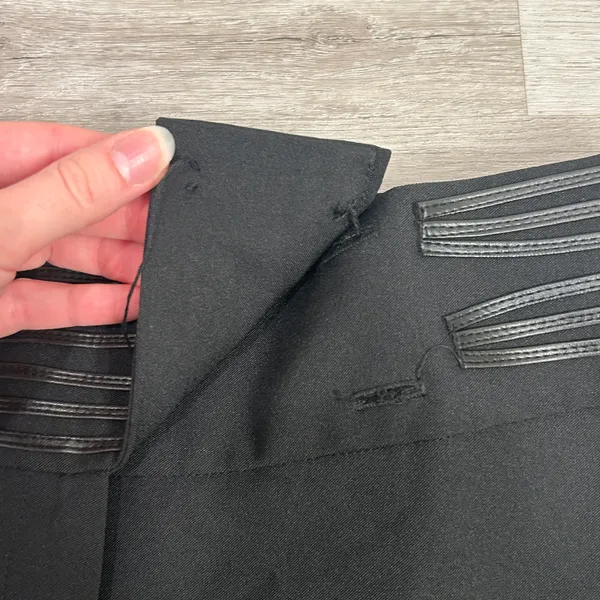 Cache wide leg trouser dress pants with stripe accents - Image 3