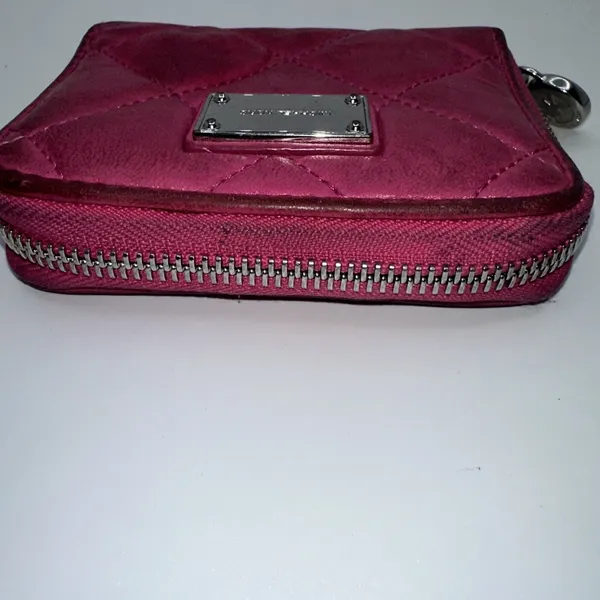 Michael Kors Quilted Pink Leather Small Zip Around Wallet Silver Tone Hardware - Image 6