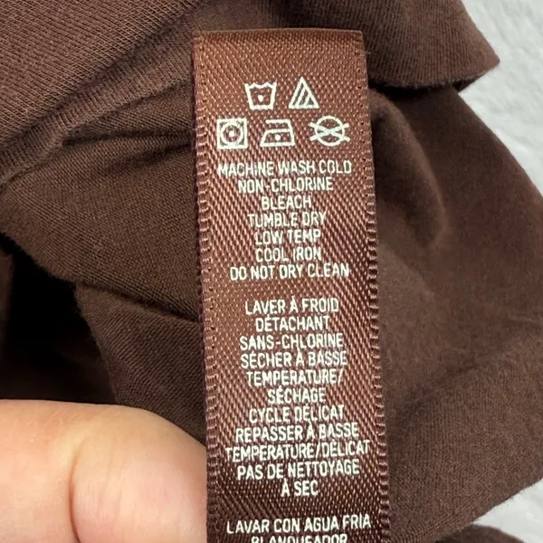 Skims Brown Crew Neck T-Shirt‎ Top Modal Blend Women's Medium Soft Casual Tee - Image 6