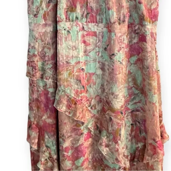 ALEX MARIE Fiona Halter Floral Asymmetric Hem Ruffled Maxi Dress Size 20W NEW - Image 4