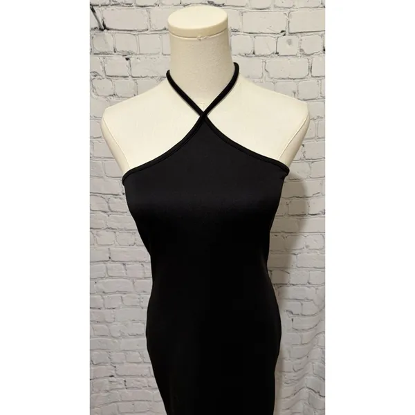 Venus elegant black bodycon halter midi dress Size XS - Image 2