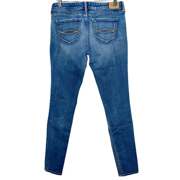 Abercrombie & Fitch Blue Denim Low Rise Skinny Jeans Womens Size 27 4 W27 x L31 - Image 2