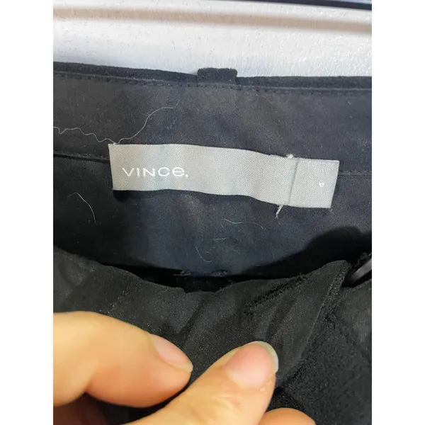 Vince Trousers Women 4 Black Cropped Cuffed Hem Japanese Fabric Minimalist Work - Image 4