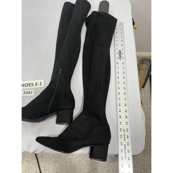 Womans Size 9 Black Otk Pointed Toe 1/4 Zip Block Heel Boots - Image 3