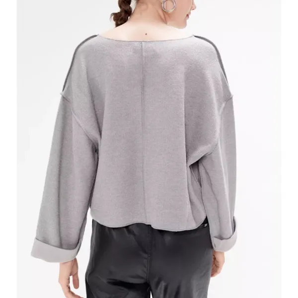 Urban Outfitters Jax Inside Out Oversized Notch Neck Top Gray Size Medium - Image 2
