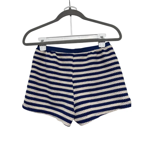 Striped Blue and White Knit Shorts Size M - Image 5