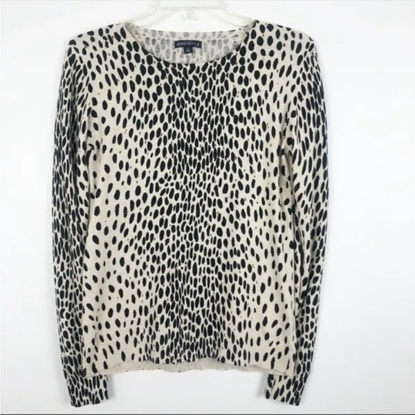 J Crew Mercantile Animal Print Pullover Crew Neck Sweater Top Xs - Image 4