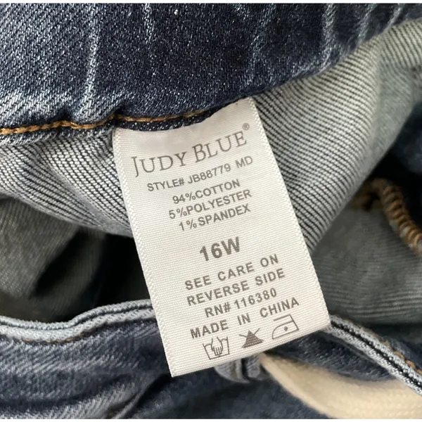 Judy Blue Paxton Jeans Plus Size 16W Drawstring Stretch Denim Medium Wash Jogger - Image 7