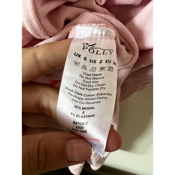 Oh Polly Navi Modal Lace-Trim Midaxi Dress in Soft Pink Size 2 New - Image 8
