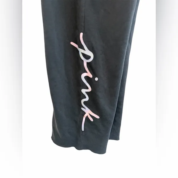 PINK Victoria's Secret Black Wide Leg Jogger - Image 3