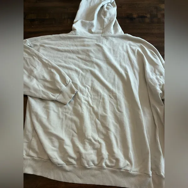American Eagle Sweatshirt Women’s XL Jegging Fit Tan Hoodie Tie Up Drawstring - Image 3
