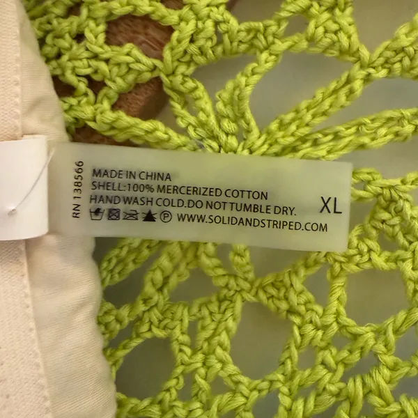 Solid & Striped The Marina Crochet One Piece In Kiwi Green‎ - Image 7