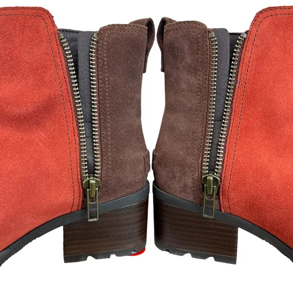 Sorel Cate Waterproof Suede Ankle‎ Booties Colorblock Lug Sole Womens Size 6 - Image 9
