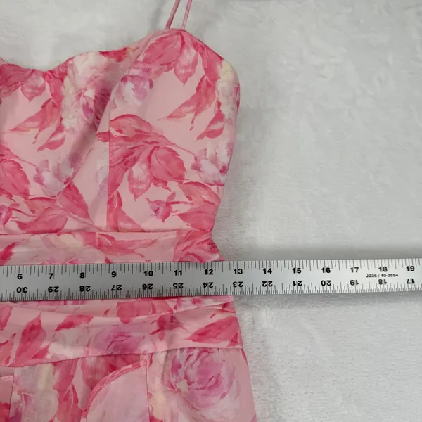 Saints & Secrets Pink Floral Ruffle High-Low Maxi Dress US S Sweetheart Romantic - Image 4