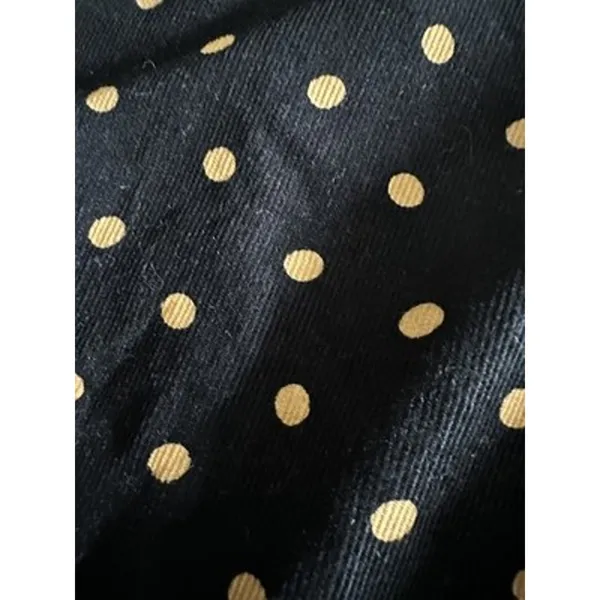 Madewell Corduroy Puff Sleeve Black Brown Polka Dot Faux Wrap V-Neck Top Medium - Image 7