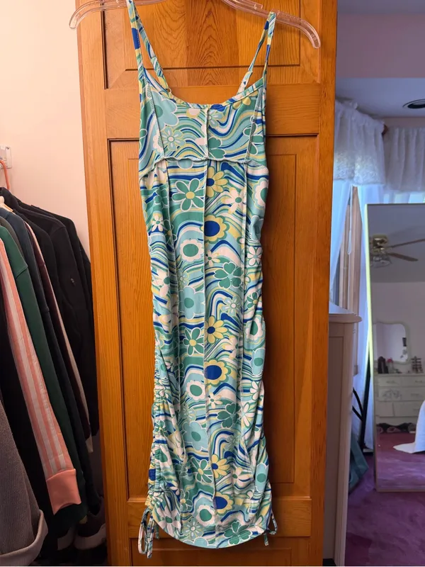 Almost Famous Blue and Green Floral One-Piece - Image 4