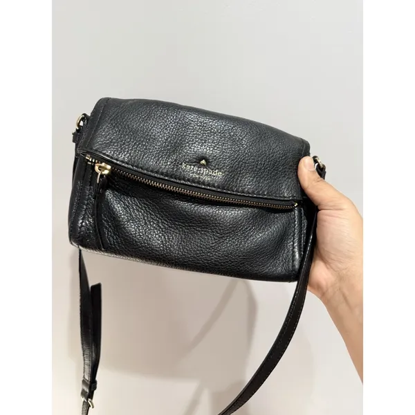 Kate Spade New York Black Pebbled Leather Crossbody Bag L‎ - Image 8