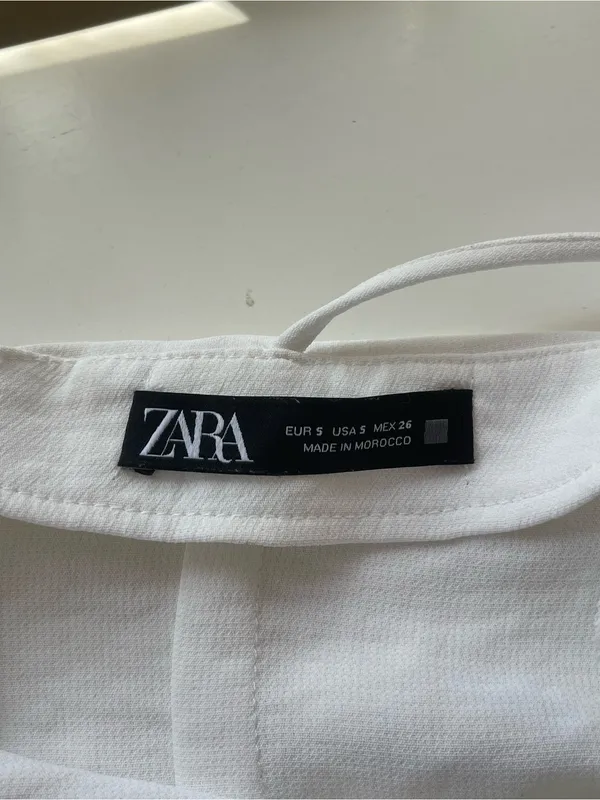 Zara White Spaghetti Strap Mini Dress - Image 4
