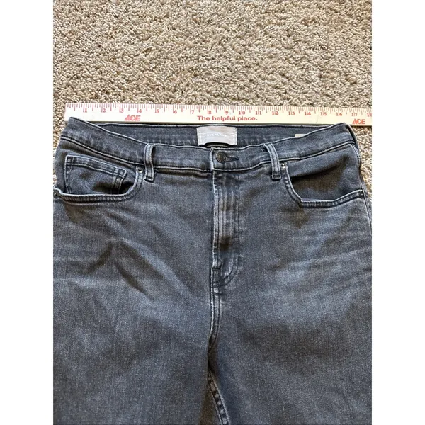 Everlane Jeans Women's 32 Black Kick Crop Coated Raw Hem High Rise - Image 7