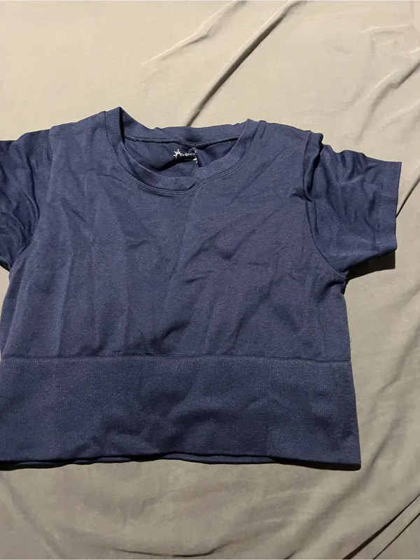 Aerie offline navy seamless crop top small - Image 4