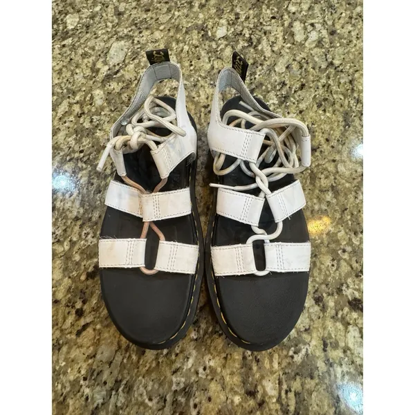 Dr. Martens Nartilla White Leather Lace-Up Gladiator Sandals Women's Size 7 - Image 2