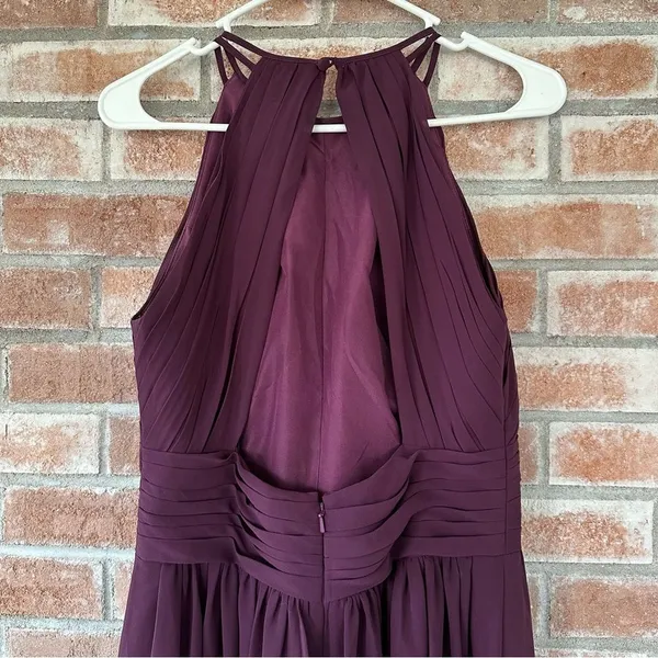 Bill Levkoff 1161 Bridesmaid Gown Dress Formal Open Back Halter Women’s 8 Purple - Image 6