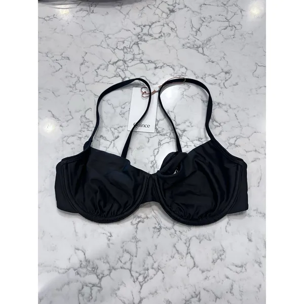 NWT Quince Black Italian Demi Underwire Bikini Top Size Medium - Image 3