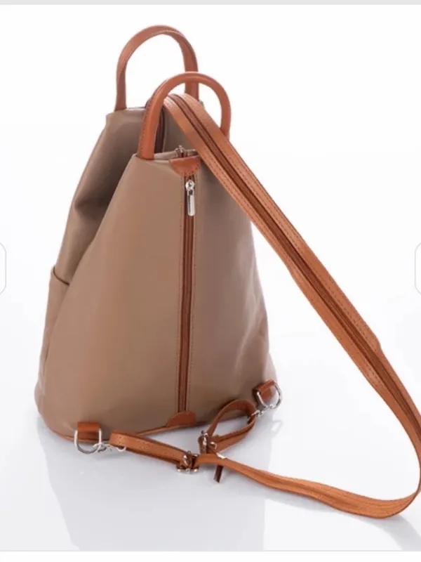 Everyday Neutral Tan Backpack Tote for Women - Casual City Bag - Image 5