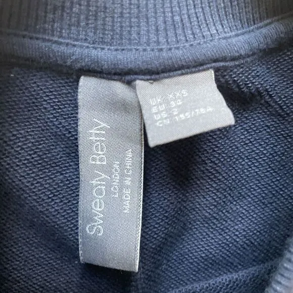 Sweaty‎ Betty Revive Sweatshirt in Dark Blue Size XXS $88 Pullover Flare - Image 2