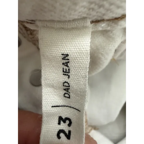 PacSun Women’s Dad Jean Size 23 Distressed Ripped Light Cream Denim High Rise - Image 15