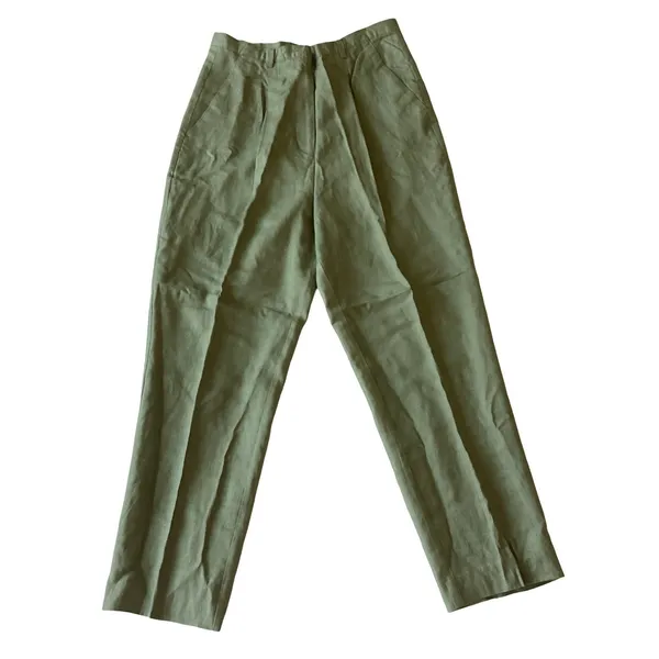 Anne Larson Linen Dress Pants Green Size 12 - Image 5