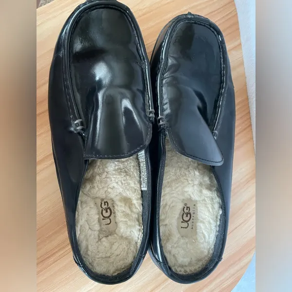 UGG Classic Clog Slip On Black Leather Size 8 - Image 11