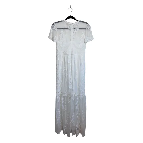 Altar’d State Nallah White Lace Maxi Dress V-neck Sheer - Image 7