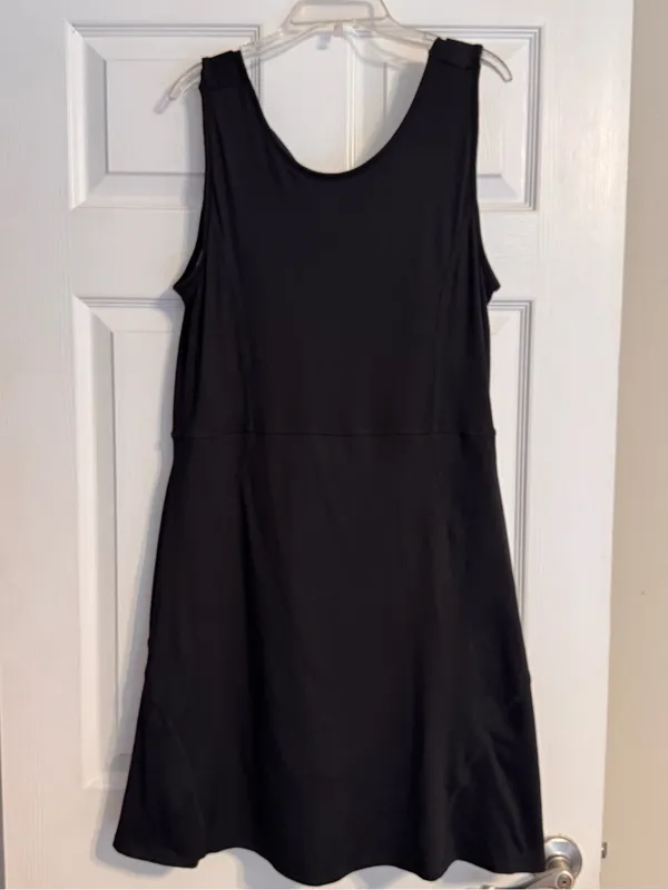 Zelos Black Athletic Active Tennis Tank Dress w/ Built in Bra & Shorts Sz Large - Image 3