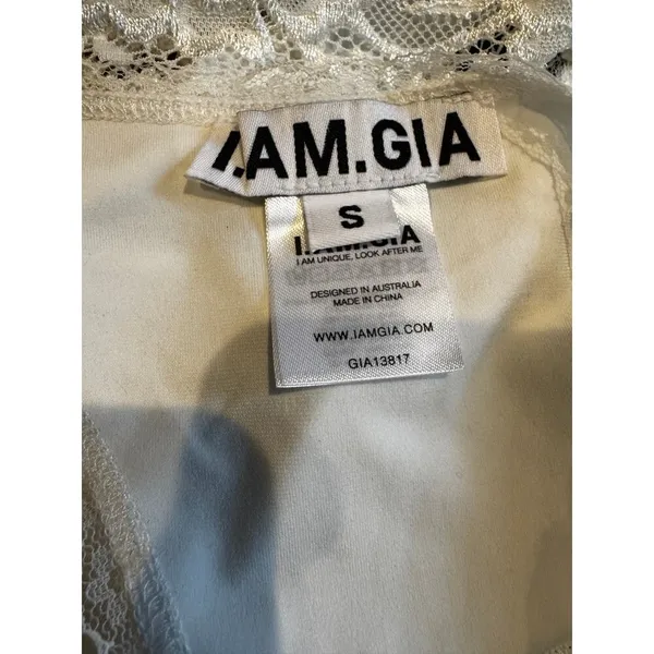 I.AM.GIA Karissa Bodysuit White Size S (4-6) Sheer Panel Lingerie-Inspired - Image 4