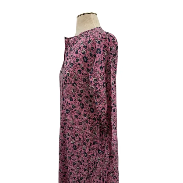 Roller Rabbit Pink Floral Cotton Maxi Dress Button‎ Front 3/4 Sleeve Size XS - Image 5