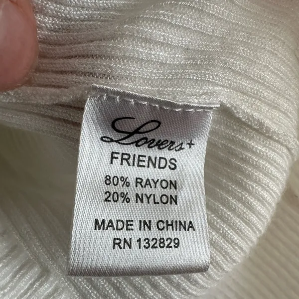 Revolve Lovers + Friends Waterloo White Knit Top Preppy Ruffle Long Sleeve Small - Image 5