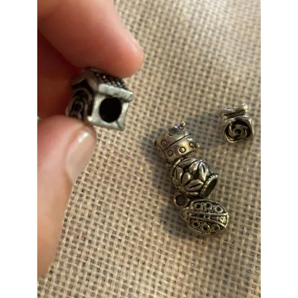 A496 charm bracket silver plated 5 pcs Gray - Image 3