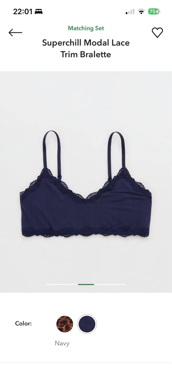 Aerie Bralette navy lace - Image 2
