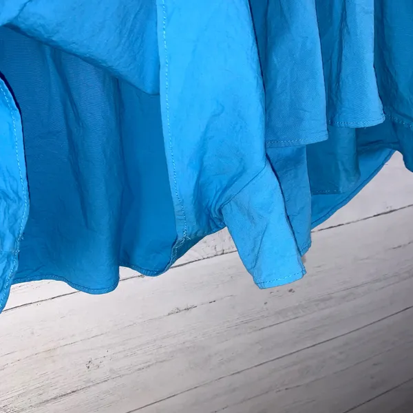 Do+Be One Shoulder Ruffle Romper In Ocean Blue Size Medium - Image 4