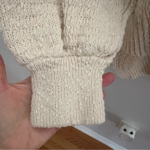 Free People Cream V-Neck Sweater - Image 9